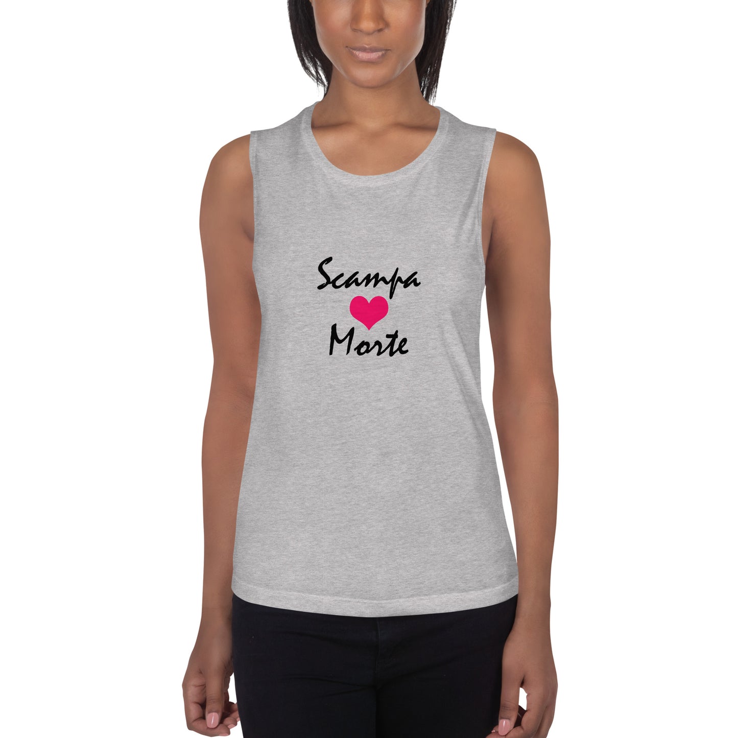 Ladies’ Muscle Tank - Pink Heart