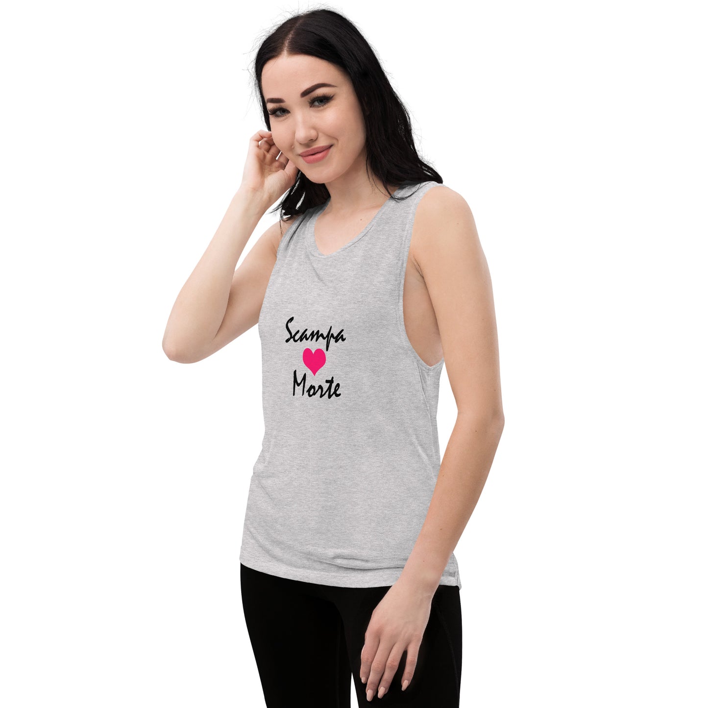 Ladies’ Muscle Tank - Pink Heart