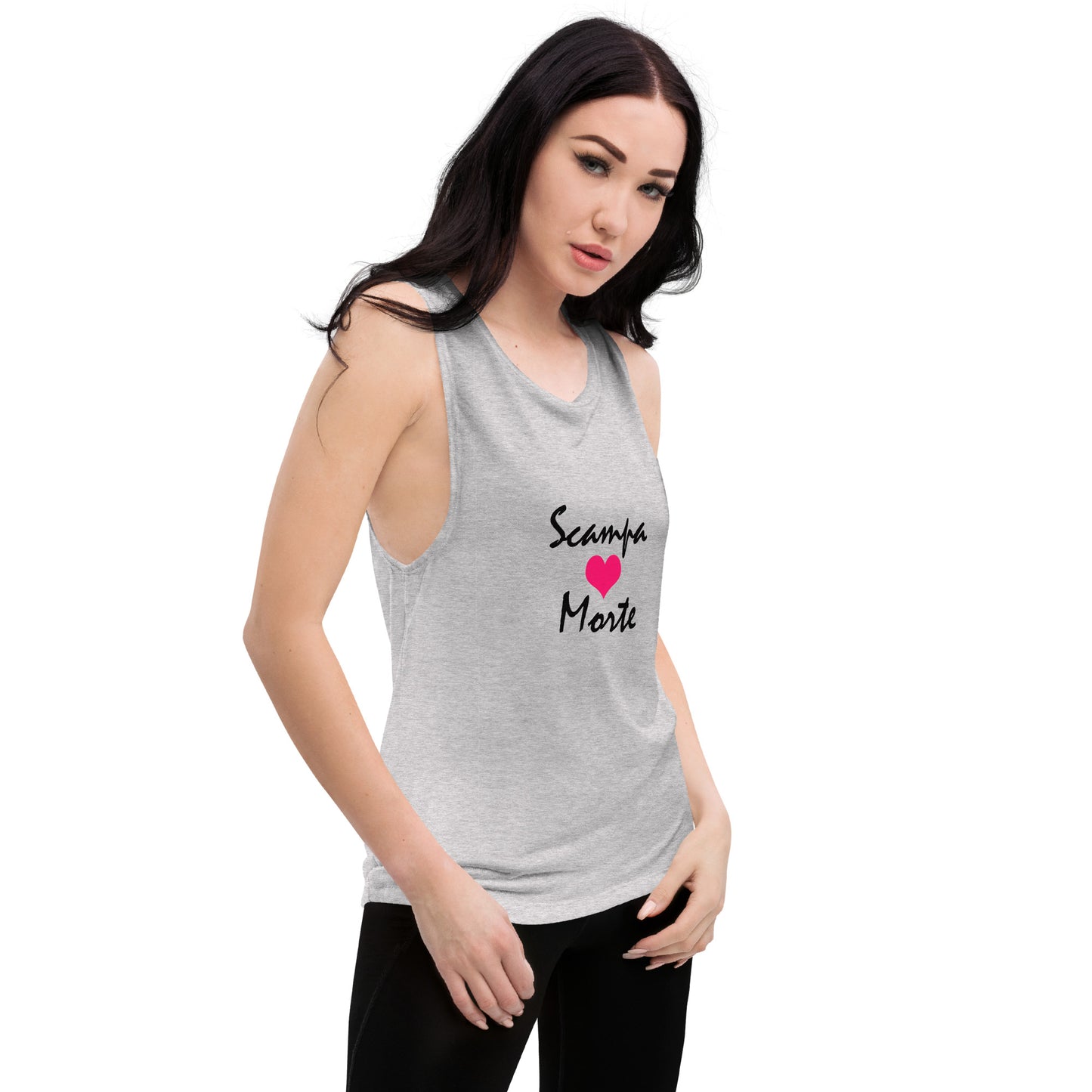 Ladies’ Muscle Tank - Pink Heart