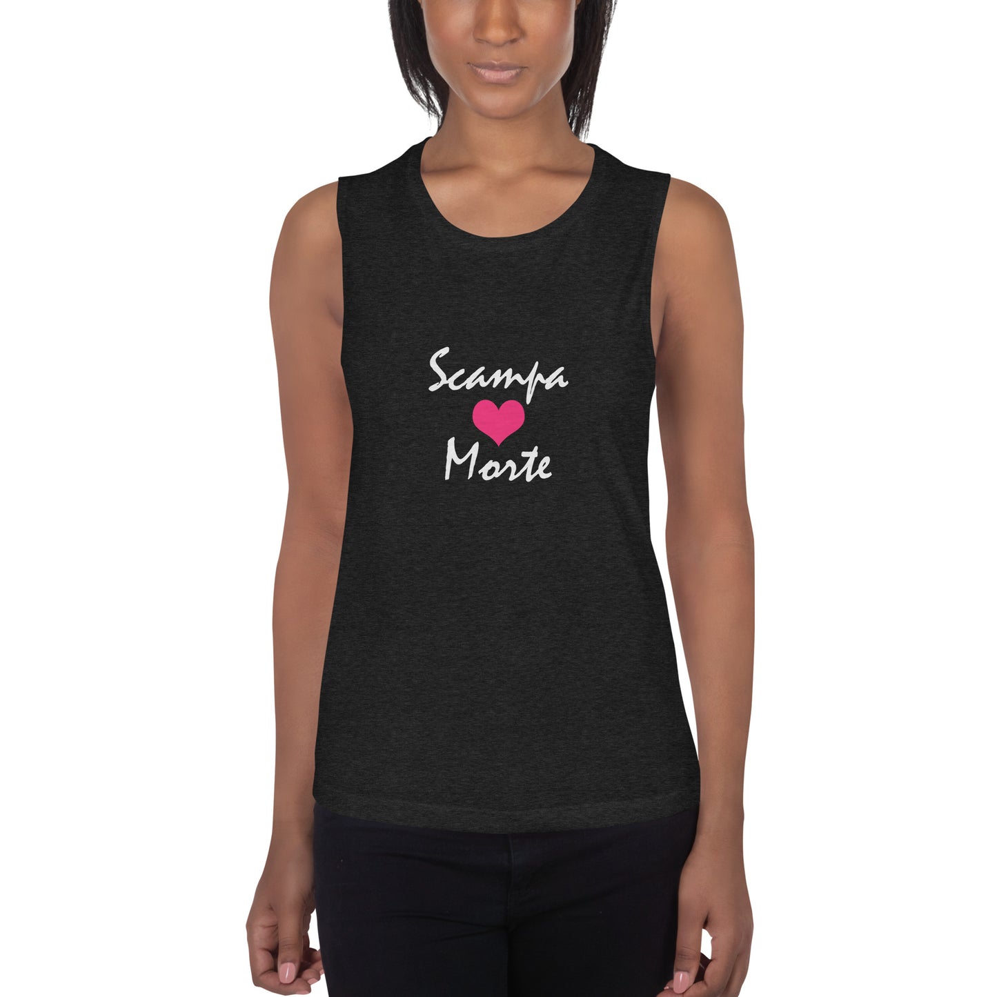 Ladies’ Muscle Tank - Pink Heart