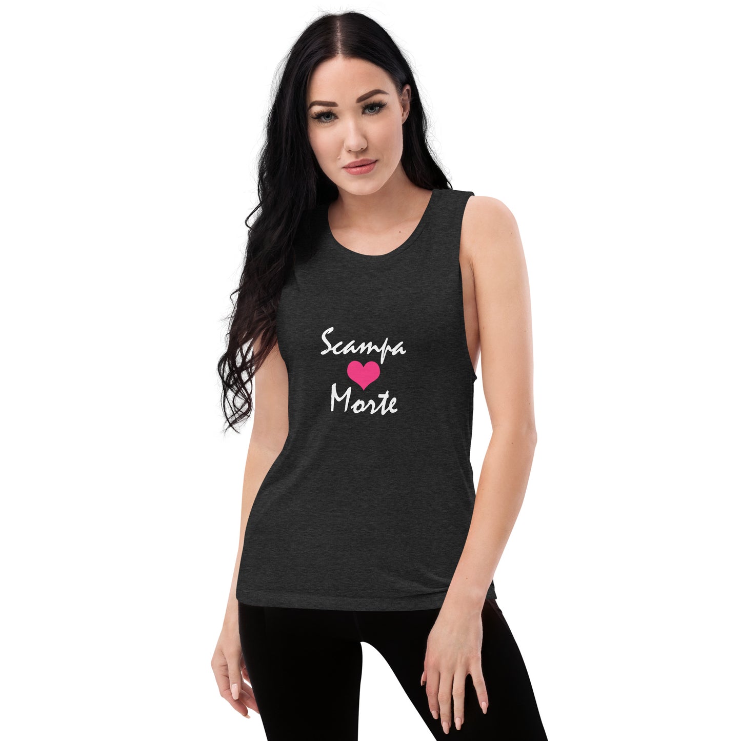 Ladies’ Muscle Tank - Pink Heart