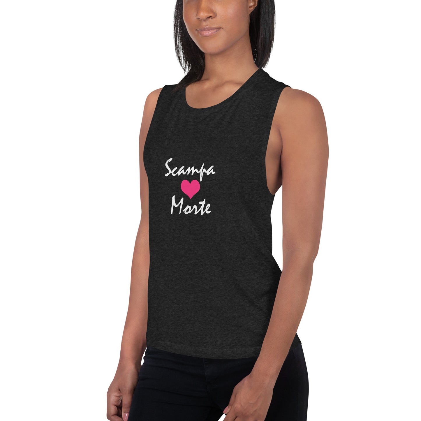 Ladies’ Muscle Tank - Pink Heart