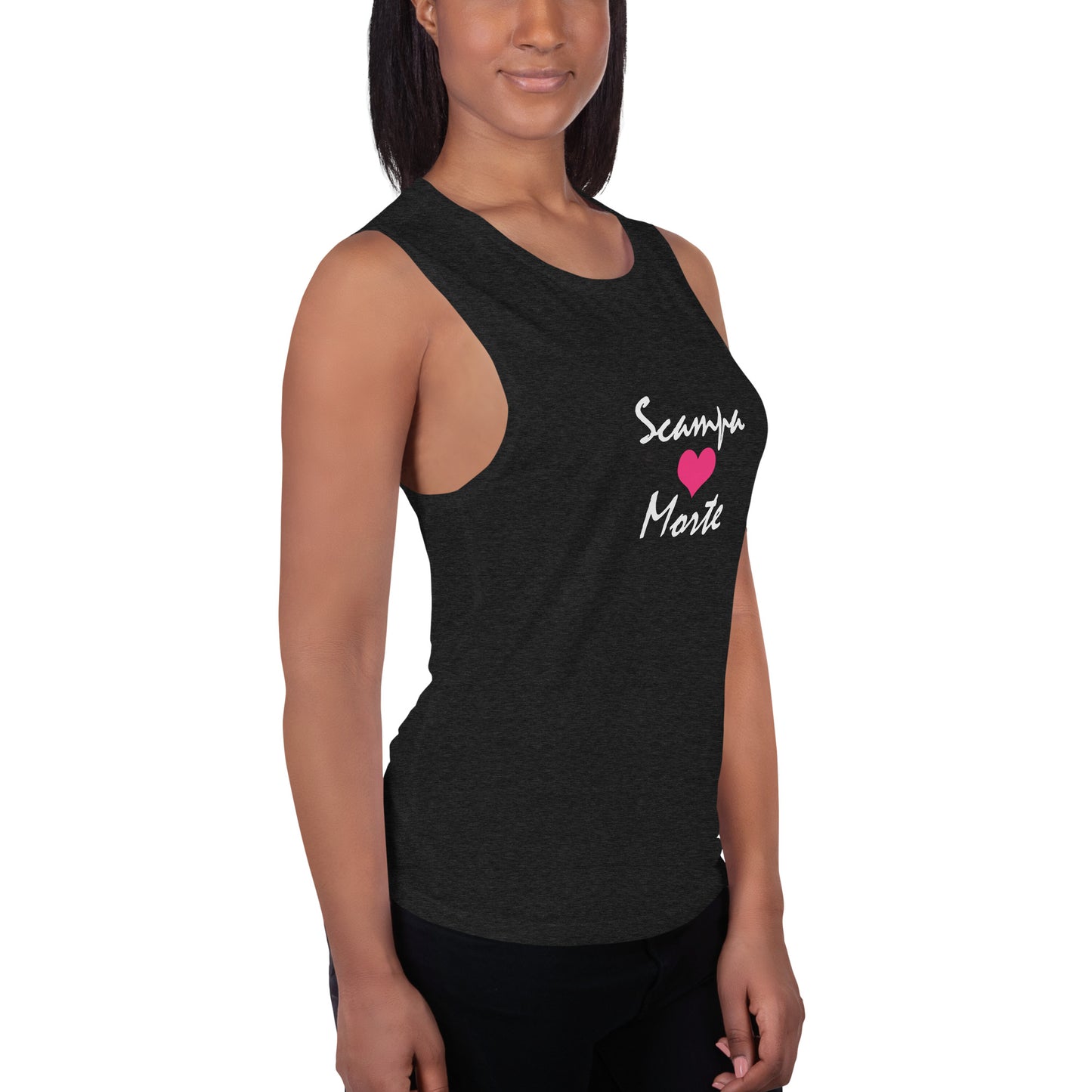 Ladies’ Muscle Tank - Pink Heart