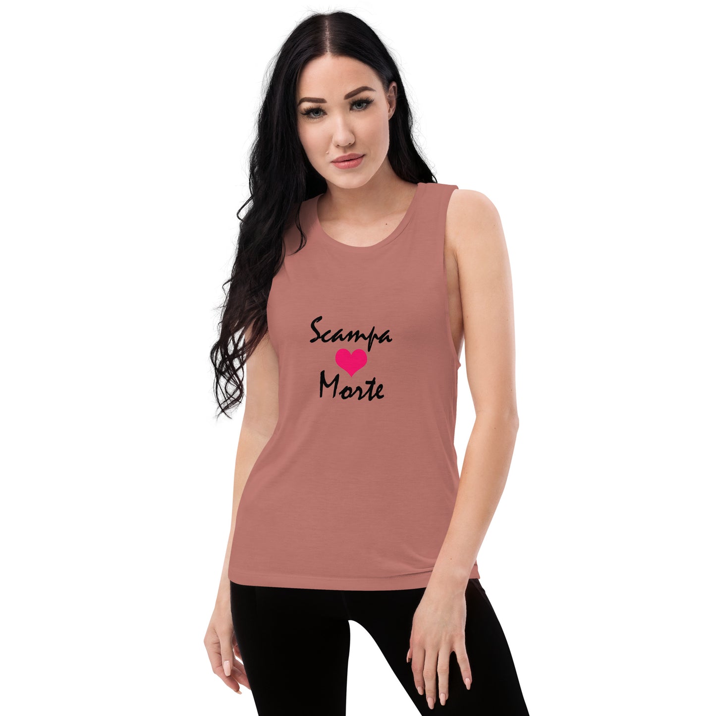 Ladies’ Muscle Tank - Pink Heart