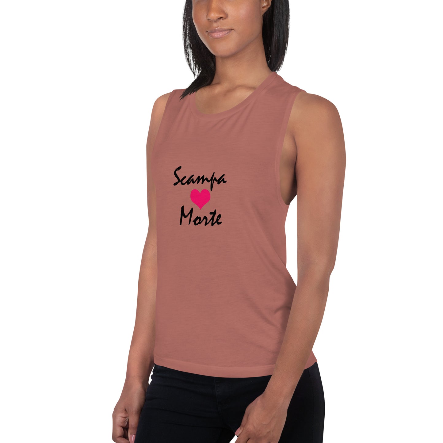 Ladies’ Muscle Tank - Pink Heart