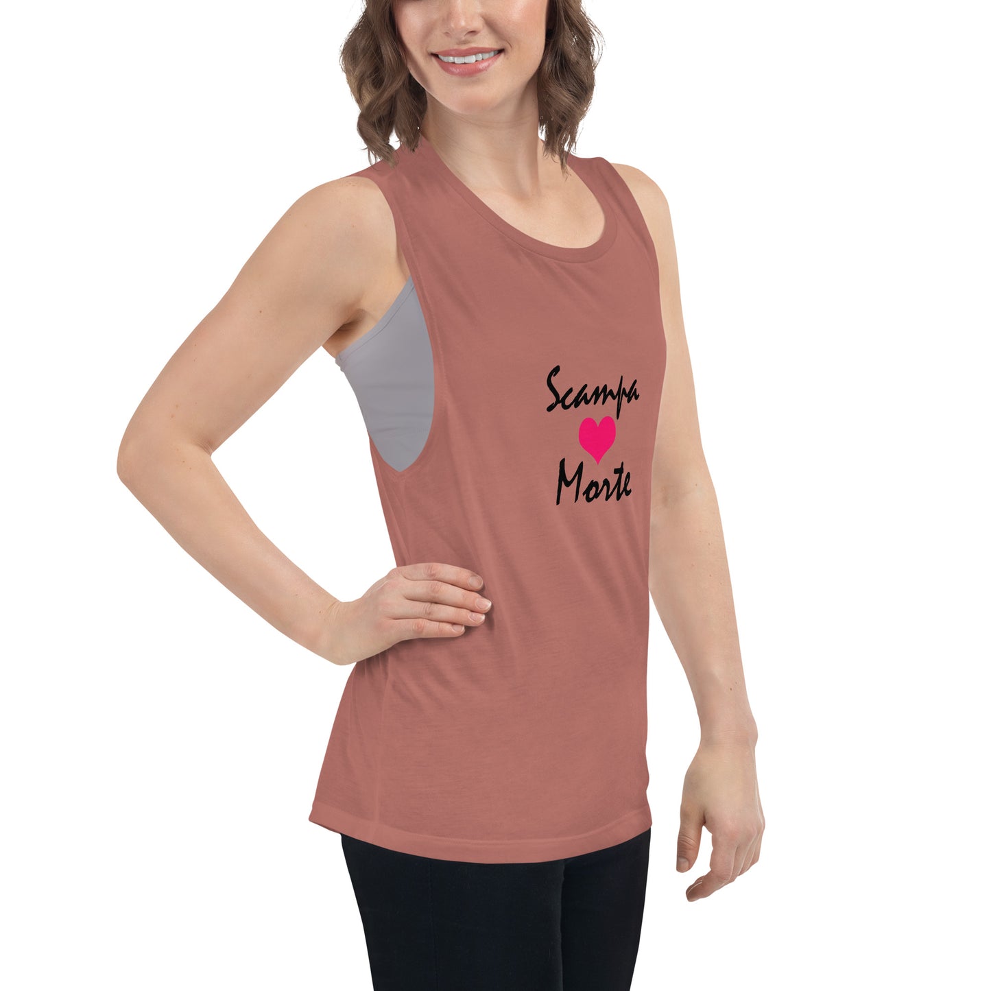 Ladies’ Muscle Tank - Pink Heart