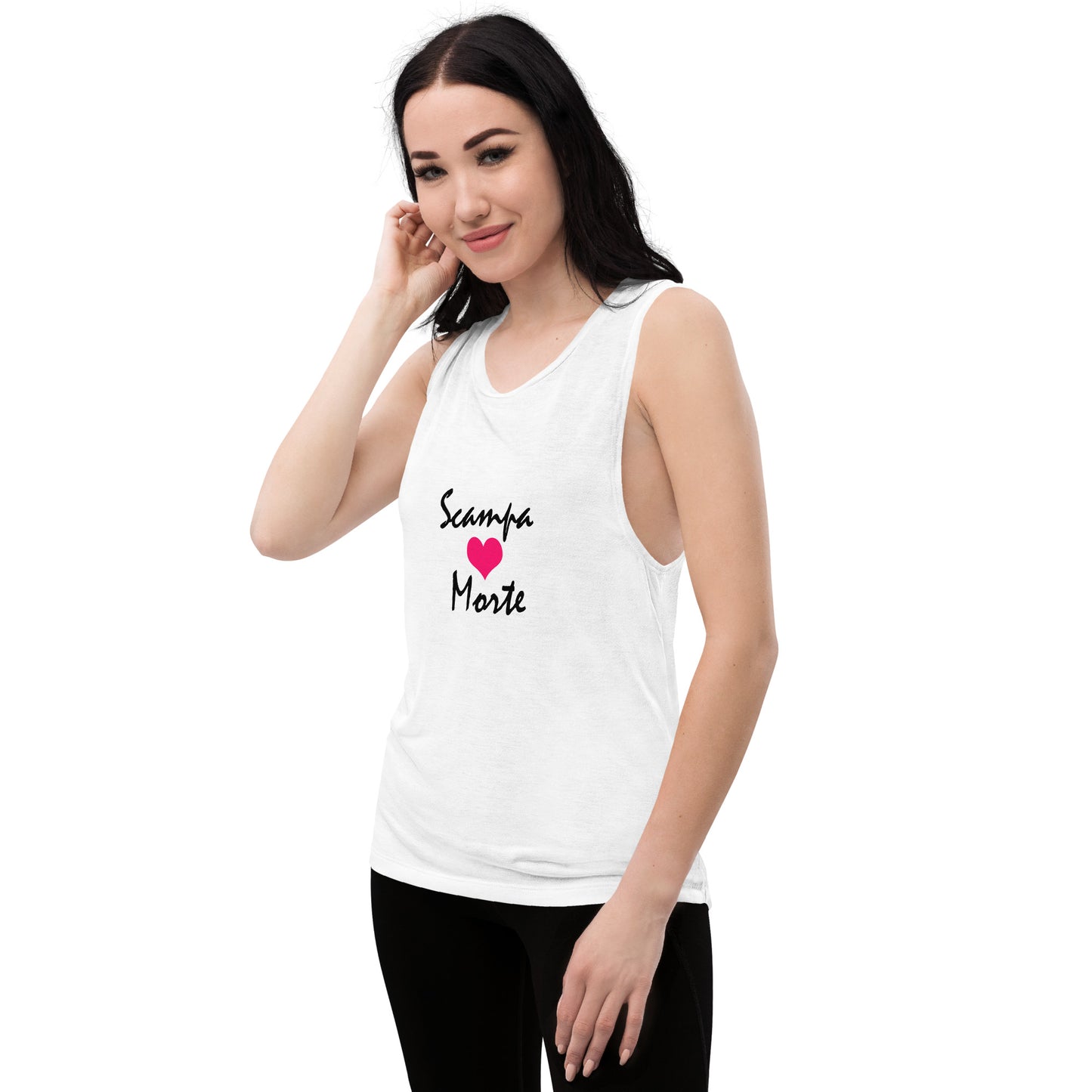 Ladies’ Muscle Tank - Pink Heart